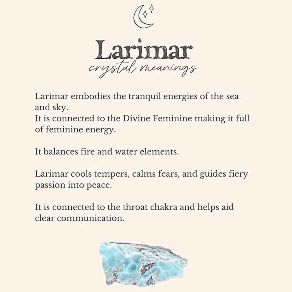Larimar Caribbean Natural 925 Silver Gemstone Crystal Ring